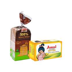 Britannia Brown Bread + Amul Butter (400 Gms + 100 Gms)